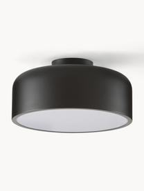 Lampada da soffitto in metallo Ole, Paralume: metallo verniciato a polv, Baldacchino: metallo verniciato a polv, Disco diffusore: acrilico, Nero, opaco, Ø 35 x Alt. 18 cm