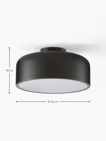 Plafondlamp Ole van metaal, Lampenkap: gepoedercoat metaal, Diffuser: acryl, Mat zwart, Ø 35 x H 18 cm