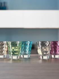 Kleurrijke waterglazen Gunnar met structuur, 6-delig, Glas, Multicolour, Ø 9 x H 9 cm, 560 ml