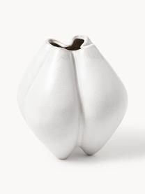 Kleine Vase Frida aus Steingut, Steingut, Off White, B 18 x H 19 cm