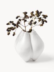 Kleine Vase Frida aus Steingut, H 19 cm, Steingut, Off White, B 18 x H 19 cm