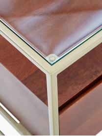 Tavolino da salotto in legno Theodor, Struttura: metallo verniciato a polv, Legno di mango, marrone, Larg. 100 x Prof. 35 cm