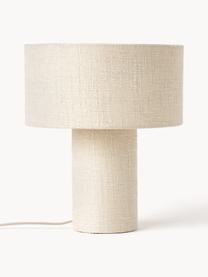 Lampe à poser en tissu bouclé Ron, Tissu bouclé beige, Ø 30 x haut. 35 cm