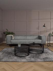 Sofa skórzana z metalowymi nogami Abigail (3-osobowa), Tapicerka: 70% skóra, 30% poliester , Nogi: metal lakierowany, Ciemny szary, S 230 x G 95 cm