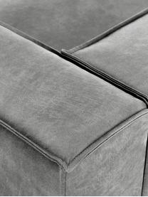 Sofa skórzana z metalowymi nogami Abigail (3-osobowa), Tapicerka: 70% skóra, 30% poliester , Nogi: metal lakierowany, Ciemny szary, S 230 x G 95 cm