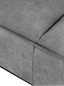 Leder-Sofa Abigail (3-Sitzer) in Dunkelgrau mit Metall-Füßen, Bezug: Lederfaserstoff (70% Lede, Beine: Metall, lackiert, Leder Dunkelgrau, B 230 x T 95 cm