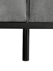 Leder-Sofa Abigail (3-Sitzer) in Dunkelgrau mit Metall-Füßen, Bezug: Lederfaserstoff (70% Lede, Beine: Metall, lackiert, Leder Dunkelgrau, B 230 x T 95 cm