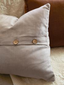 Housse de coussin 45x45 Blanche, 60 % polyester, 25 % coton, 15 % lin, Gris, larg. 45 x long. 45 cm