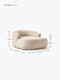 Poltrona lounge XL Sofia, Rivestimento: 100% polipropilene Il riv, Struttura: legno di abete, truciolat, Piedini: plastica Il materiale uti, Tessuto beige chiaro, Larg. 145 x Prof. 144 cm