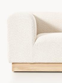 Modulares Sofa Natalie (3-Sitzer) aus Teddy-Bouclé, Bezug: Teddy-Bouclé (100 % Polye, Gestell: mitteldichte Holzfaserpla, Sockel: Massives Buchenholz, lack, Teddy-Bouclé Off White, helles Buchenholz, B 283 x T 107 cm