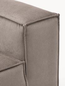 Mittelmodul Lennon aus Cord, Bezug: Cord (92 % Polyester, 8 %, Gestell: Massives Kiefernholz, Spe, Cord Taupe, B 89 x T 119 cm