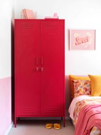 Petite armoire Twinny, Métal, enduit, Rouge, larg. 85 x haut. 183 cm