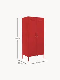 Kleiner Kleiderschrank The Twinny, Stahl, pulverbeschichtet, Rot, B 85 x H 183 cm