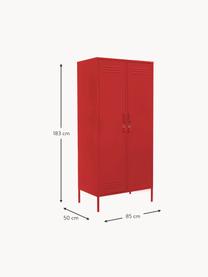 Petite armoire Twinny, Métal, enduit, Rouge, larg. 85 x haut. 183 cm