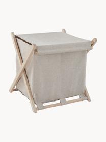 Cesta de ropa de madera de roble Vik, 61 cm, Bolsa: 97% poliéster, 3% nylon, Estructura: madera de roble, Beige, madera clara, An 61 x Al 50 cm