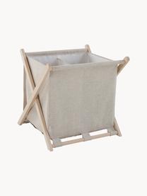 Cesta de ropa de madera de roble Vik, 61 cm, Bolsa: 97% poliéster, 3% nylon, Estructura: madera de roble, Beige, madera clara, An 61 x Al 50 cm