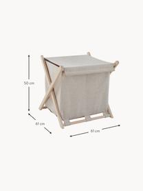 Cesta de ropa de madera de roble Vik, 61 cm, Bolsa: 97% poliéster, 3% nylon, Estructura: madera de roble, Beige, madera clara, An 61 x Al 50 cm