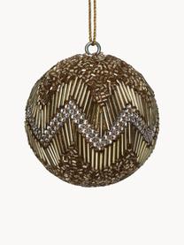 Bolas de Navidad Ball, 6 uds., Vidrio, perlas de plástico, Marrón, dorado, Ø 8 cm