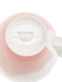 Tazza caffè in porcellana con motivo astratto e bordo dorato Rosie 2 pz, Porcellana, Bianco, rosa, Ø 12 x Alt. 9 cm