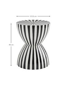 Table d'appoint ronde métal noir/blanc Pello, Métal, revêtement par poudre, Noir, blanc, Ø 35 x haut. 46 cm