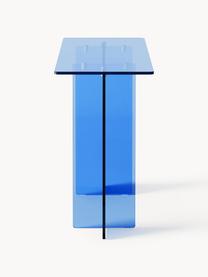 Console en verre Anouk, Verre, Bleu, transparent, larg. 120 x haut. 75 cm