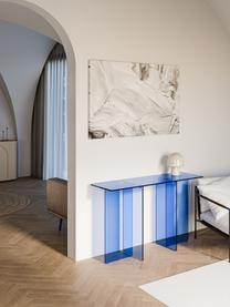 Sklenený konzolový stolík Anouk, Sklo, Modrá, Š 120 x V 75 cm