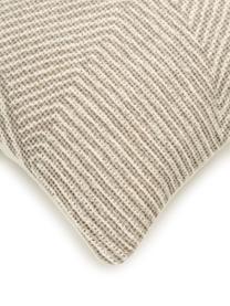 Kussenhoes Nadia met grafisch patroon in beige, 100% katoen, Crèmewit, beige, B 30 x L 50 cm