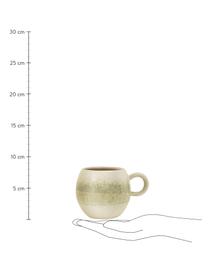 Handgemachte Tasse Paula mit effektvoller Glasur, Steingut, Grün, Beige, Ø 9 x H 8 cm