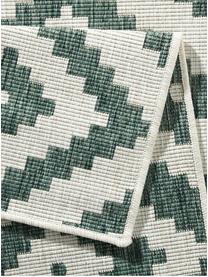 Alfombra reversible de interior/exterior Malta, Verde, crema, An 80 x L 250 cm