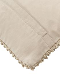 Housse de coussin 45x45 taupe Indi, 100 % coton, Taupe, larg. 45 x long. 45 cm