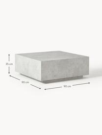 Salontafel Lesley in betonlook, MDF bekleed met mmelaminefolie, mangohout, betonlook, mat grijs, B 90 x D 90 cm