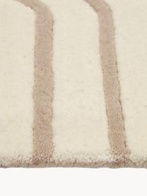 Alfombra artesanal de lana Arne, Parte superior: lana, Reverso: algodón Las alfombras de , Beige, blanco crema, An 80 x L 150 cm (Tamaño XS)