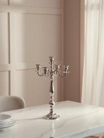 Klassischer Kerzenleuchter Classy, Metall, beschichtet, Silberfarben, B 31 x H 50 cm