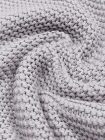 Housse de coussin tricot gris clair Adalyn, 100 % coton bio, certifié GOTS, Gris, larg. 30 x long. 50 cm