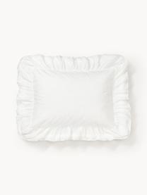 Funda de almohada de algodón con volantes Louane, Blanco, An 45 x L 110 cm