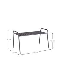 Banc de jardin noir empilable Dalya, Acier, revêtement par poudre, Noir, larg. 88 cm x haut. 51 cm