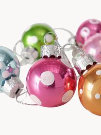 Set de bolas de Navidad Pattern, 12 uds., Vidrio tintado, Verde, azul, rosa, Ø 3 x Al 3 cm