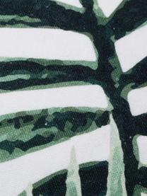 Katoenen kussenhoes Coast met bladpatroon, 100% katoen, Groen, wit, B 40 x L 40 cm