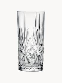 Vasos highball de cristal con relive Bichiera, 4 uds., Cristal, Transparente, Ø 7 x Al 15 cm, 360 ml