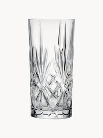 Verres à long drink en cristal avec embossage décoratif Bichiera, 4 élém., Cristal, Transparent, Ø 7 x haut. 15 cm, 360 ml