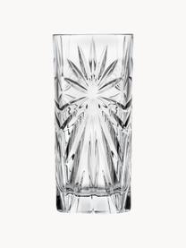 Verres à long drink en cristal avec embossage décoratif Bichiera, 4 élém., Cristal, Transparent, Ø 7 x haut. 15 cm, 360 ml