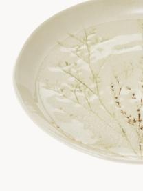 Ručně vyrobený servírovací talíř s motivem trávy Bea, Kamenina, Světle béžová, Ø 28 cm