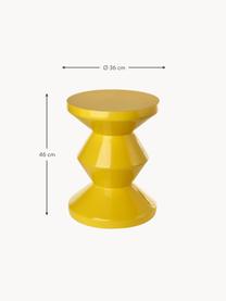 Table d'appoint ronde Zig Zag, Plastique, laqué, Jaune soleil, Ø 36 x haut. 46 cm