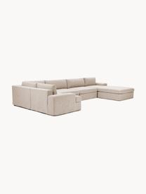 Divano componibile con rivestimento sfoderabile Russell, Rivestimento: 100% cotone Il rivestimen, Struttura: legno di pino massiccio, , Piedini: plastica Questo prodotto , Tessuto beige, Larg. 412 x Prof. 206 cm