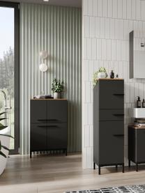 Midi badkamerkast Elisa, B 60 cm, Frame: met melamine beklede spaa, Antraciet, helder hout, B 60 x H 97 cm