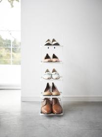 Étagère à chaussures en métal Tower, Acier, revêtement par poudre, Blanc, larg. 22 x prof. 78 cm