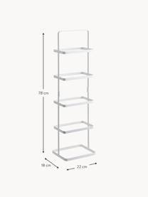 Schoenenkast Tower van metaal, Gepoedercoat staal, Wit, B 22 x H 78 cm