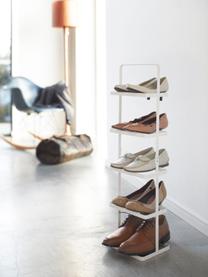 Étagère à chaussures en métal Tower, Acier, revêtement par poudre, Blanc, larg. 22 x prof. 78 cm