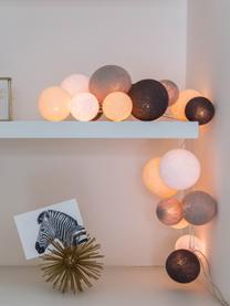 LED-Lichterkette Moodi, Lampions: Polyester, Beige- und Brauntöne, Weiss, L 264 cm