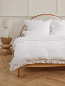Baumwollperkal-Bettdeckenbezug Abra mit Fransen, Webart: Perkal Fadendichte 165 TC, Weiss, B 135 x L 200 cm